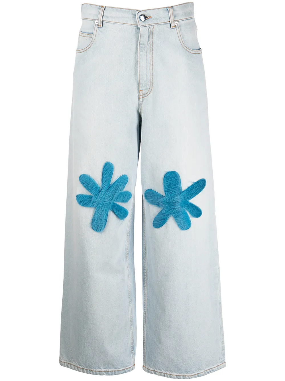 

Marni jeans anchos con apliques - Azul