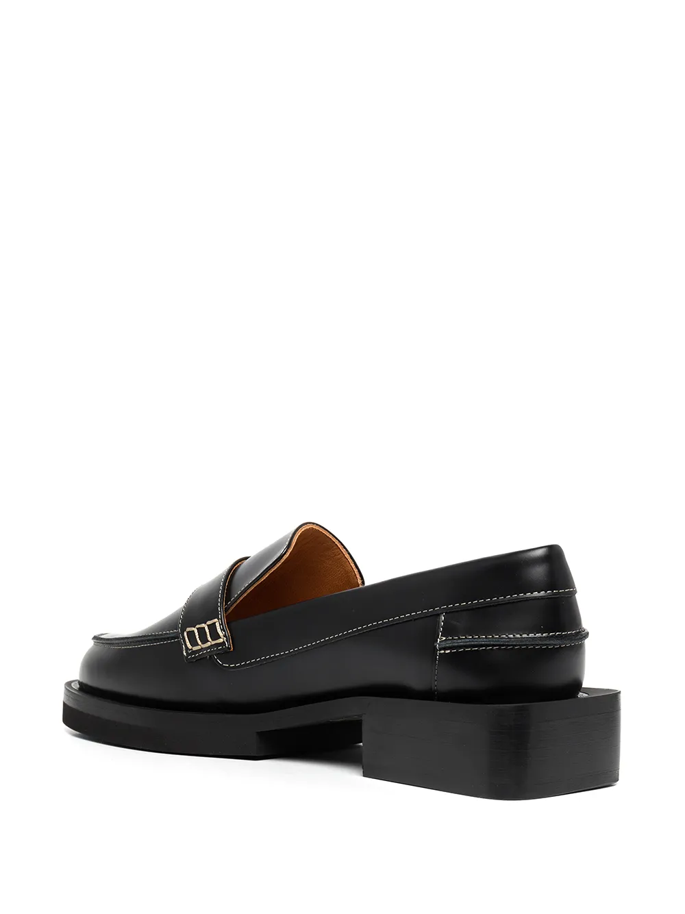 GANNI crystalbutton Leather Loafers Farfetch