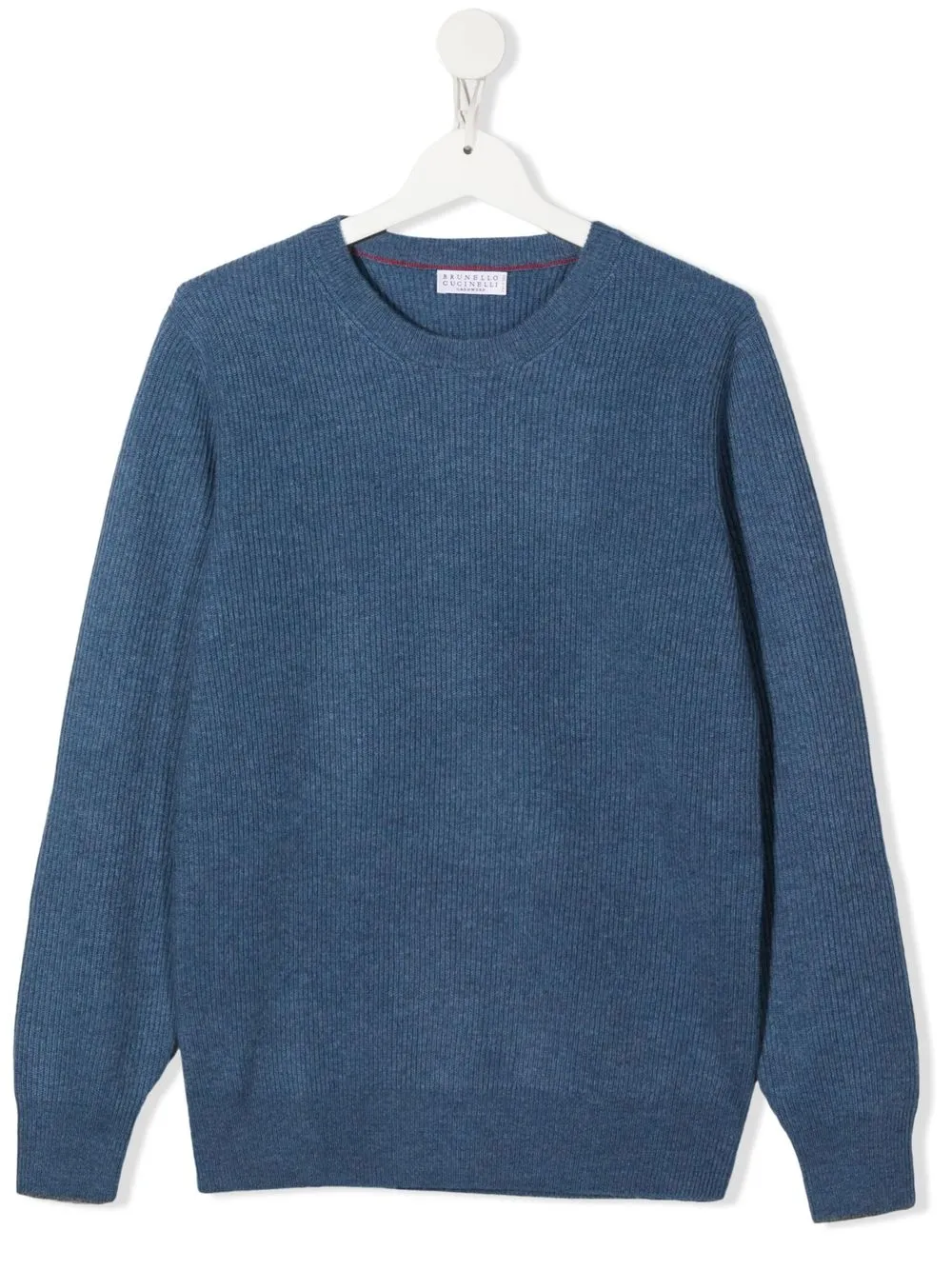 

Brunello Cucinelli Kids suéter con parche del logo - Azul