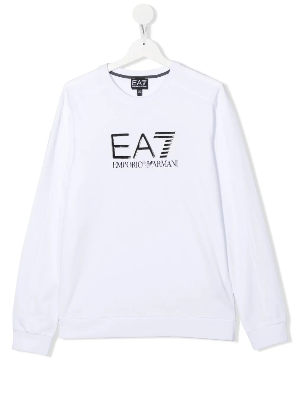 

Emporio Armani Kids top manga larga con logo estampado - Blanco