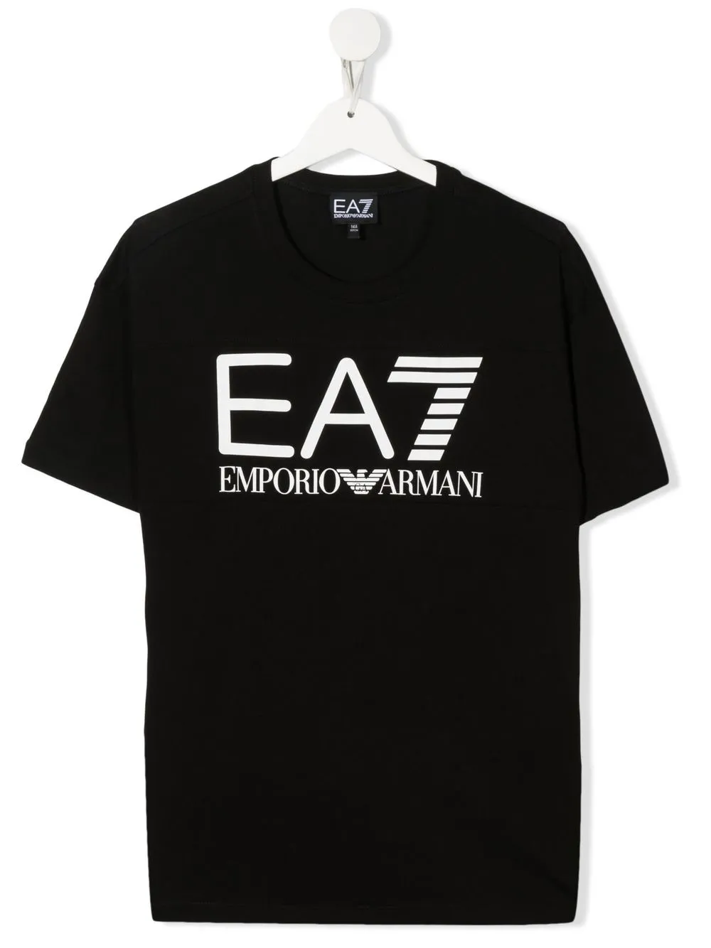 

Emporio Armani Kids playera con logo estampado - Negro