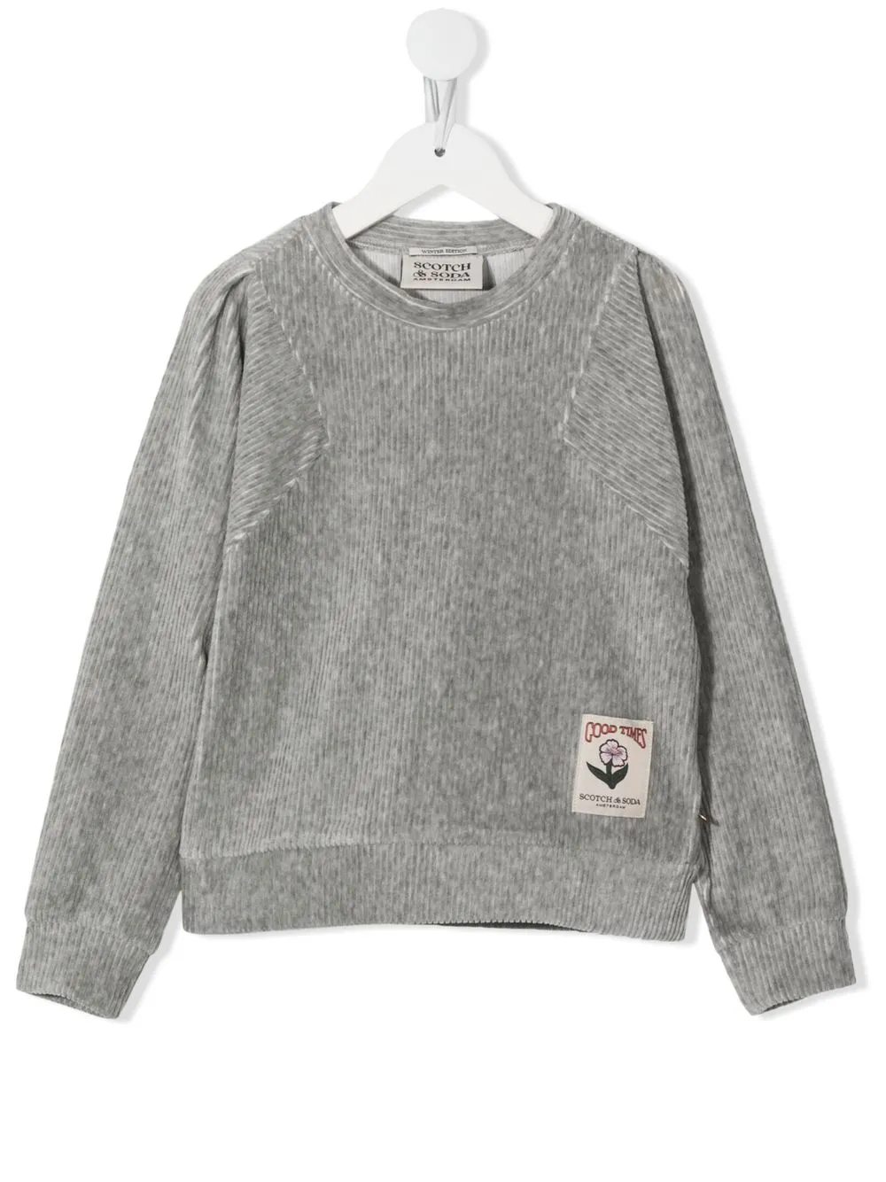 

Scotch & Soda sudadera de canalé con aplique del logo - Gris