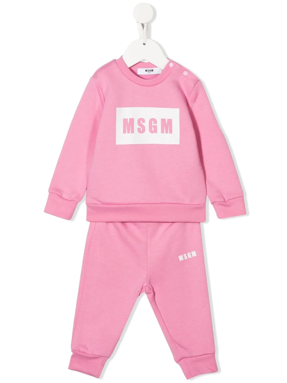 

MSGM Kids traje deportivo con logo estampado - Rosado