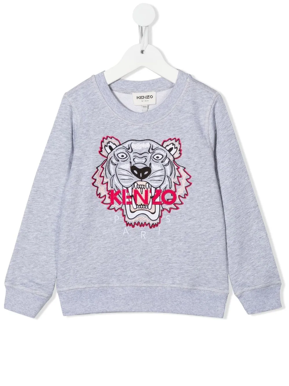 

Kenzo Kids playera con tigre bordado - Gris