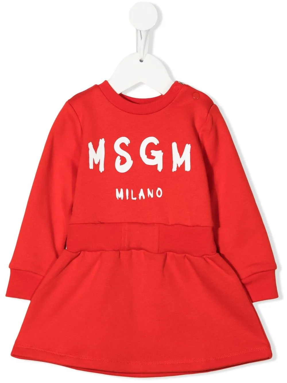 

MSGM Kids vestido tipo suéter con logo estampado - Rojo