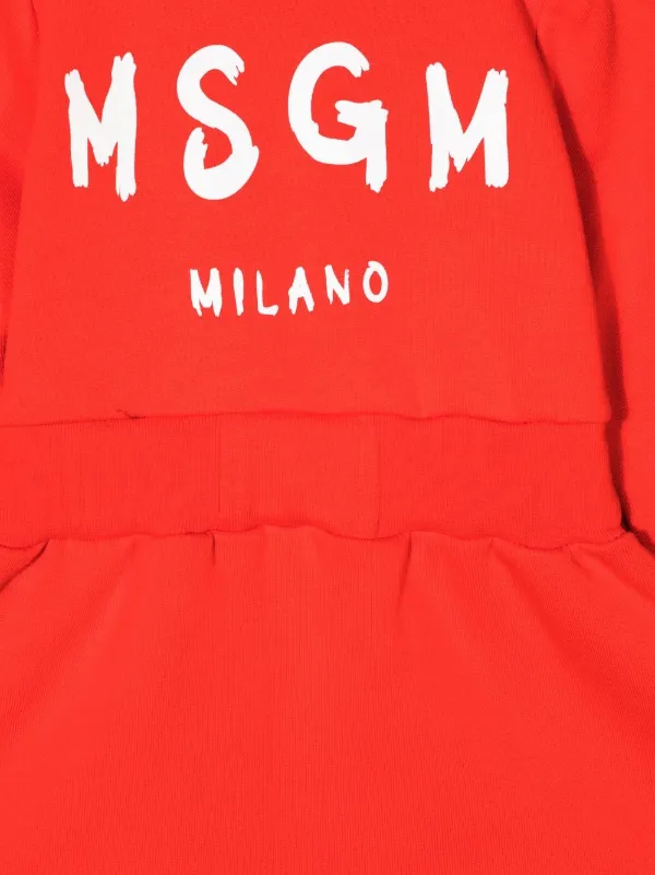 MSGM Kids logo-print Jumper Dress - Red