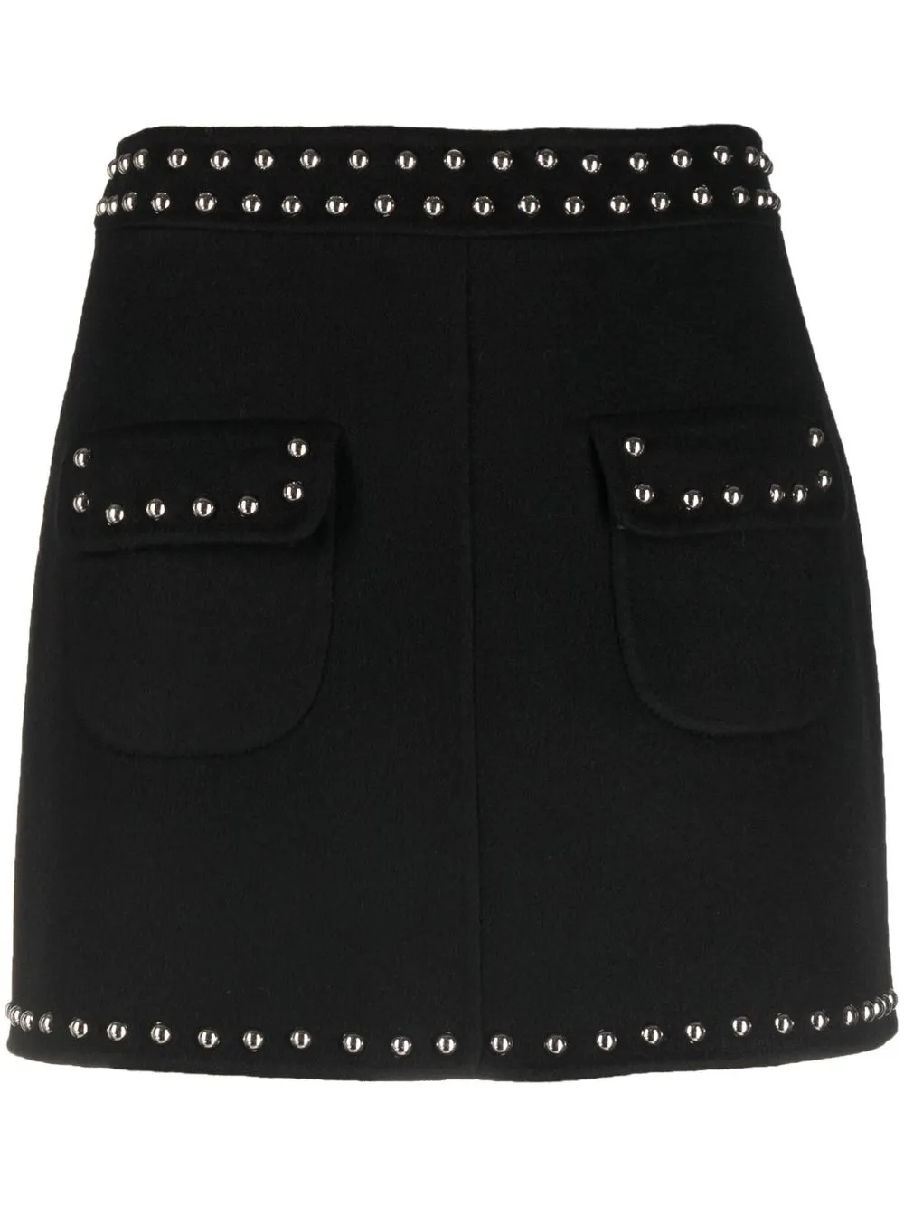 

P.A.R.O.S.H. studded wool mini skirt - Black