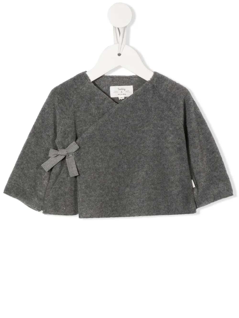 TEDDY & MINOU tie-front cardigan - Grey