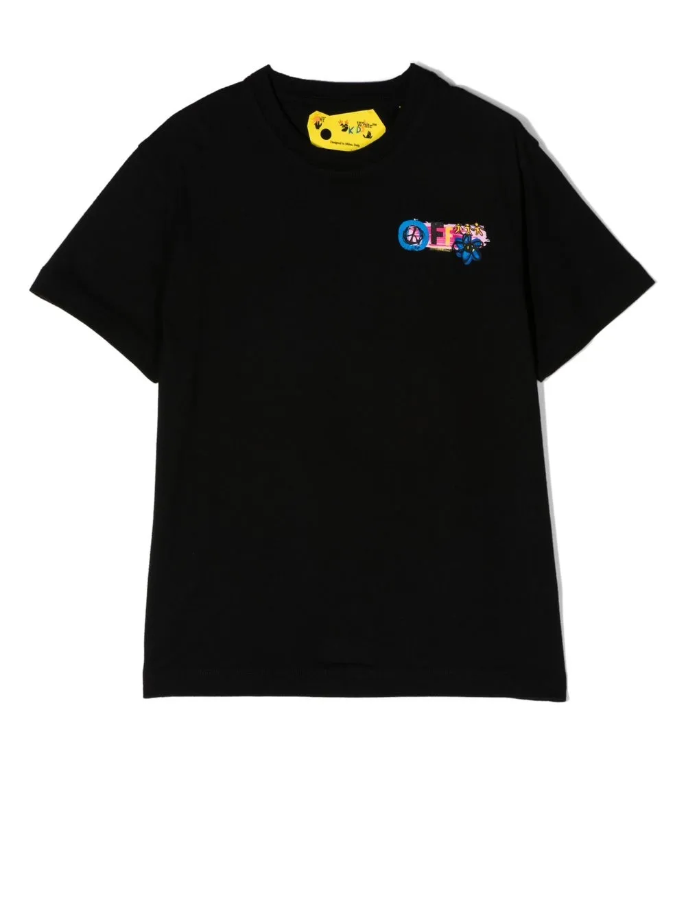 

Off-White Kids playera manga corta con logo estampado - Negro