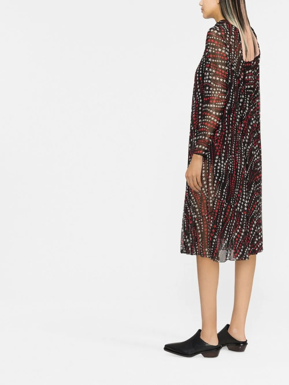 Star Print Pleated Dress