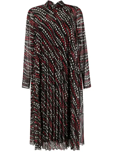 RED Valentino star print pleated dress