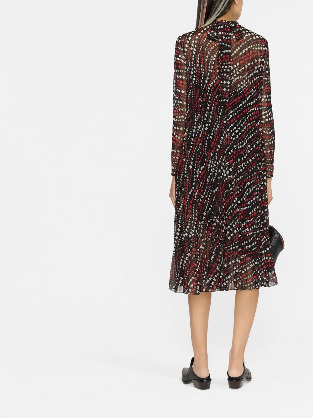 Star Print Pleated Dress