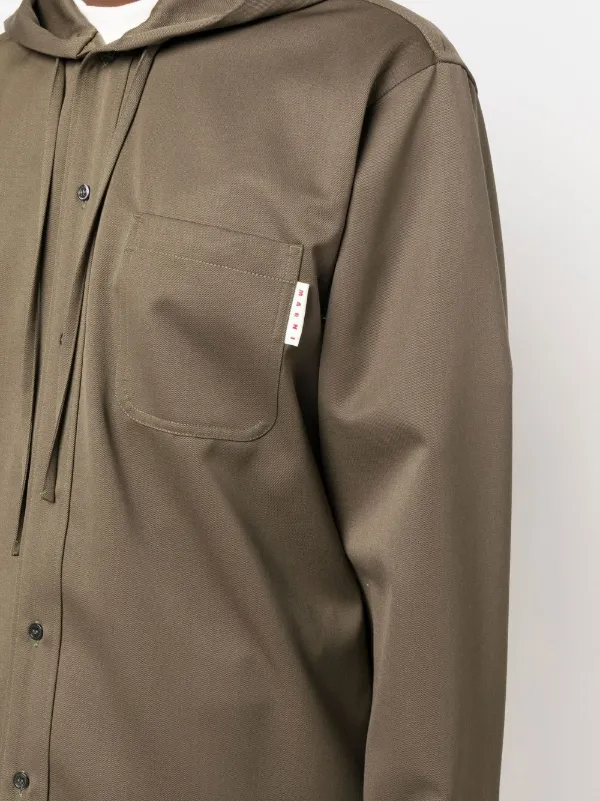 Marni Hooded Wool Shirt Jacket - Farfetch