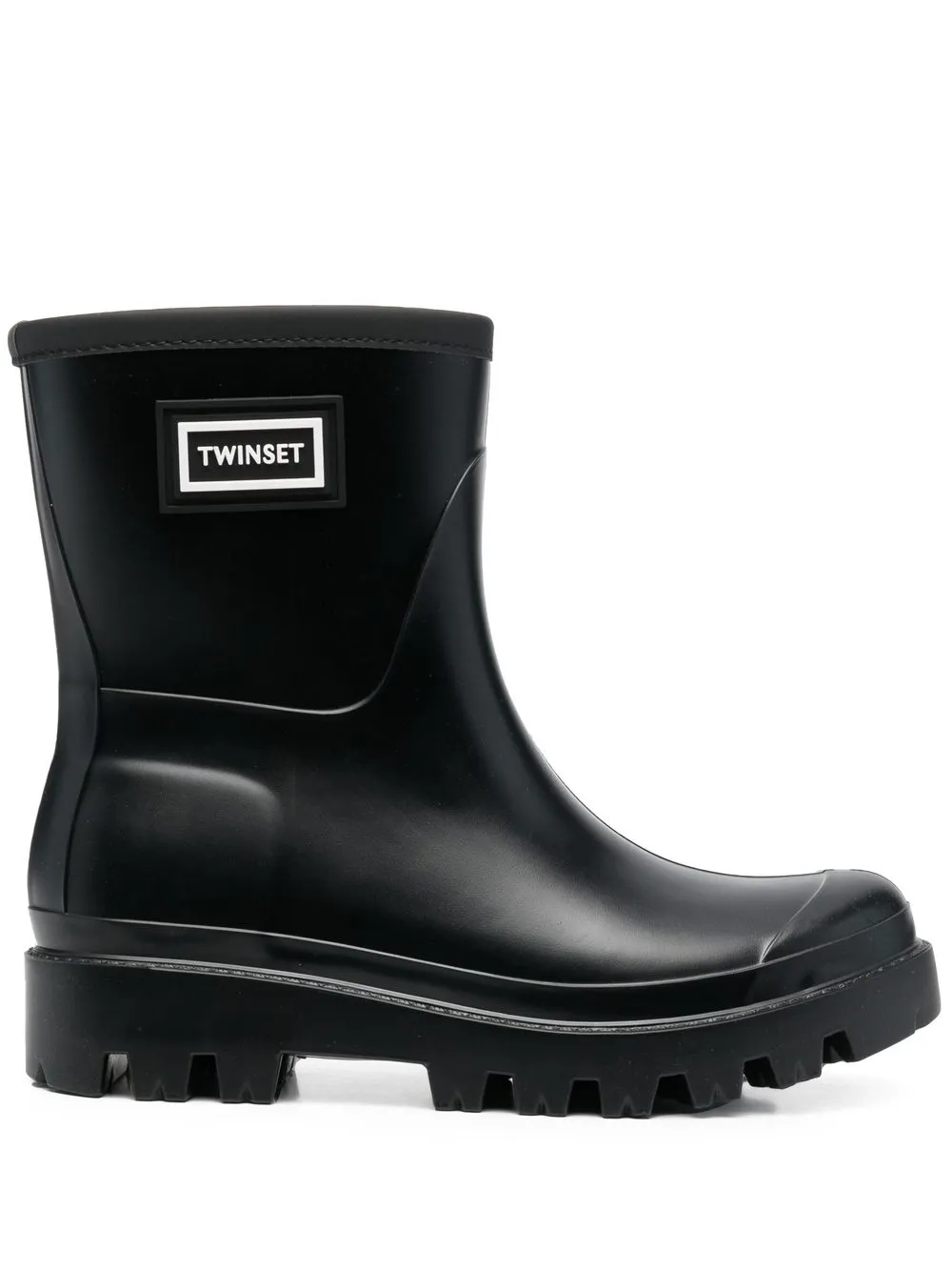 

TWINSET logo-patch ankle boots - Black