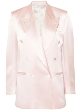 Gucci double breasted Satin Blazer Pink FARFETCH UK