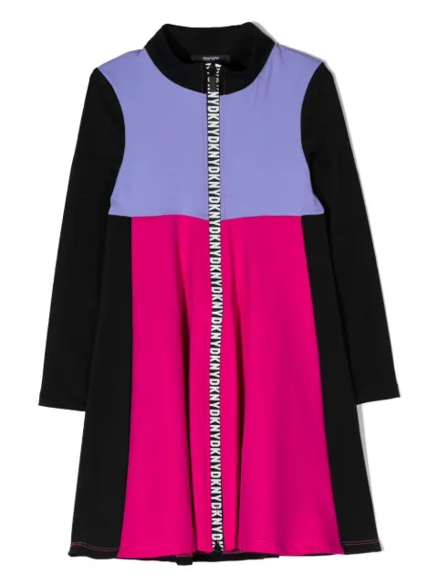 Dkny Kids Vestido color block com estampa de logo