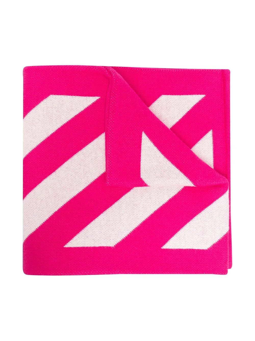 

Off-White Kids mascada tejida con logo de intarsia - Rosado