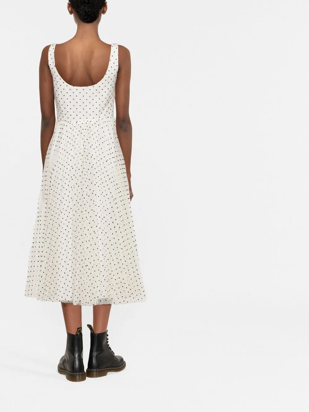  Red Valentino Polka Dot Flared Dress - Neutrals 