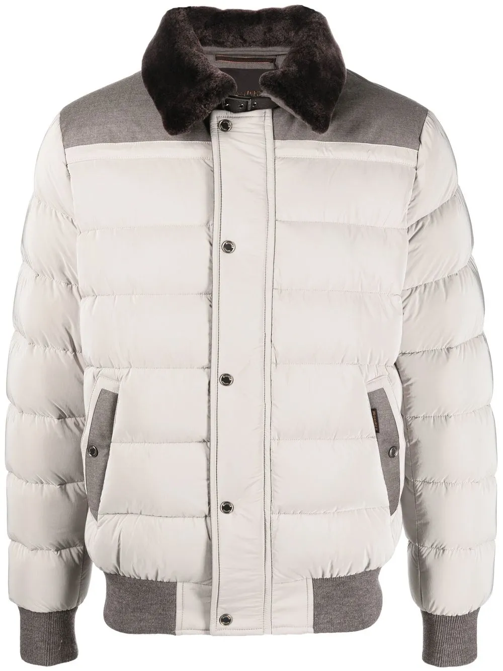 

Moorer faux-fur trim quilted jacket - Neutrals