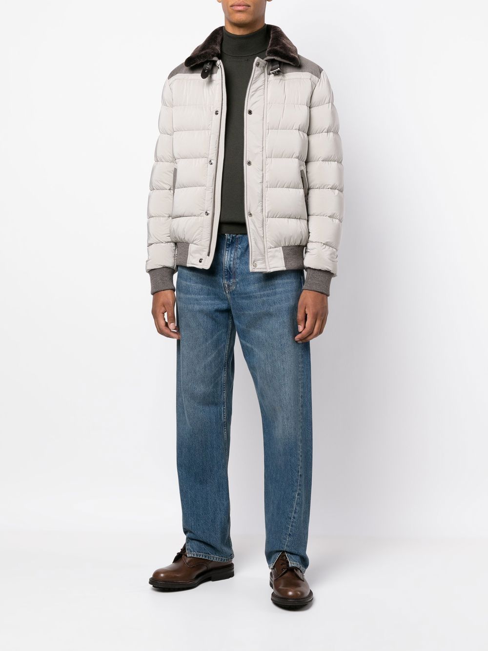 Moorer faux-fur Trim Quilted Jacket - Farfetch