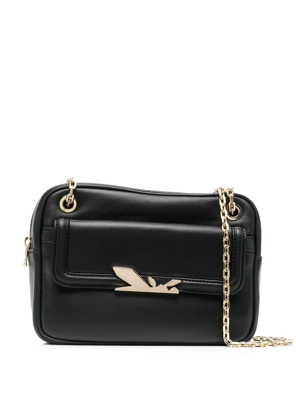 

Patrizia Pepe bolsa crossbody con placa del logo - Negro