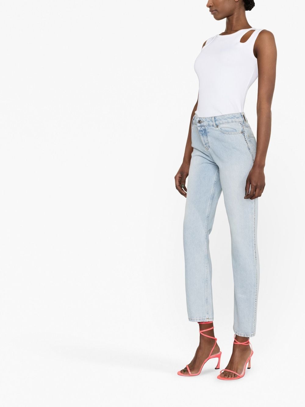 Shop Alexandre Vauthier Slim-fit Straight Jeans In Blau