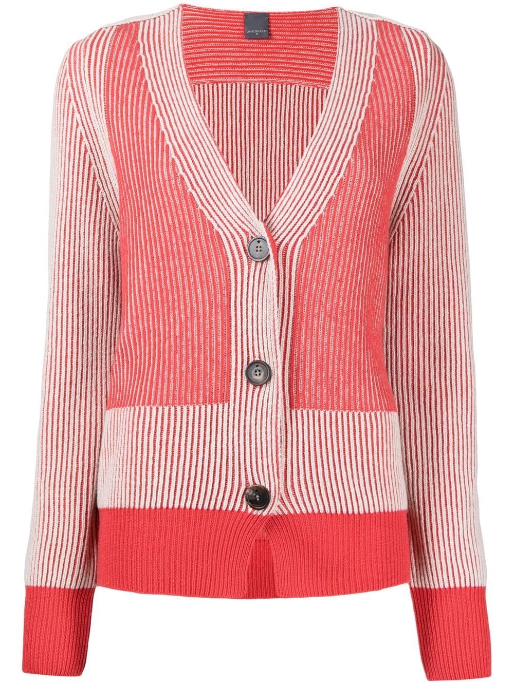 ribbed button-up cardigan