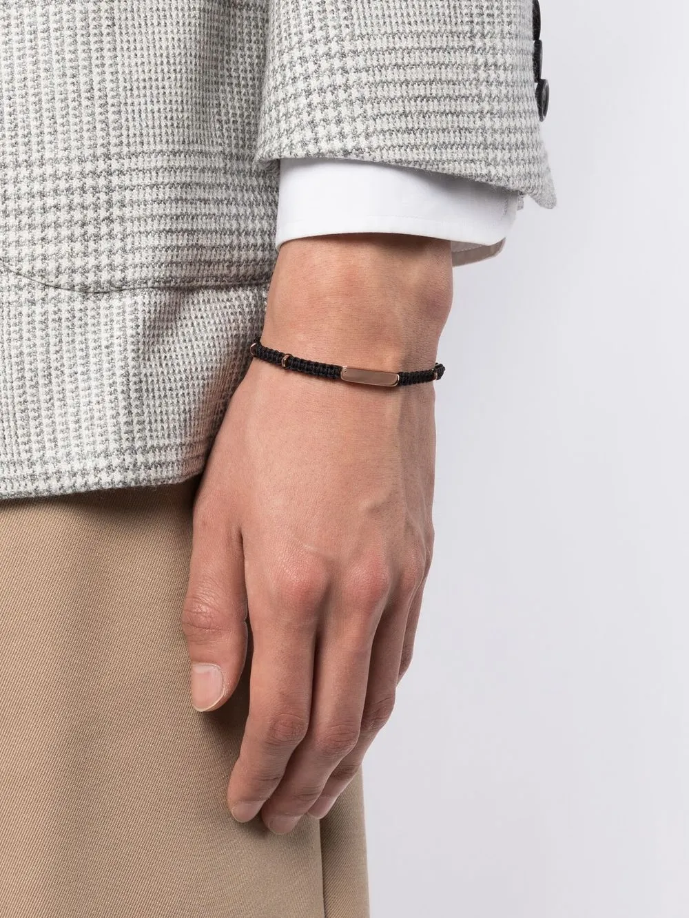 Tateossian Armband met macramé - Zwart