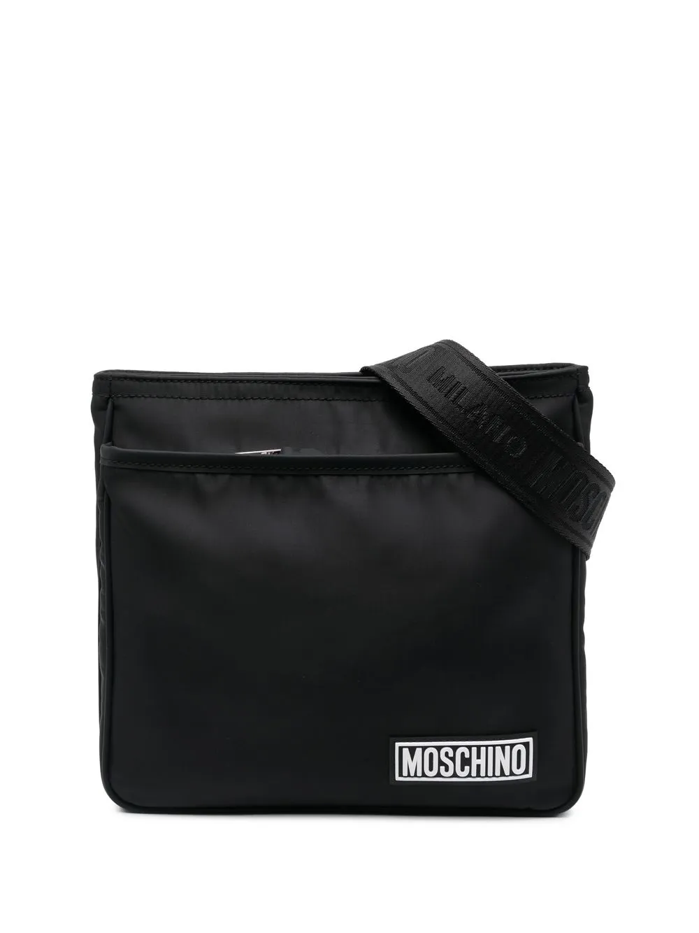 

Moschino mochila tipo mensajero con parche del logo - Negro