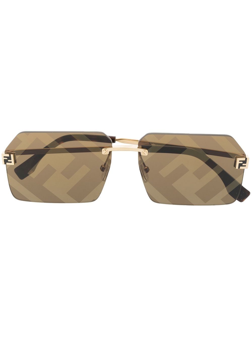 Fendi Eyewear FF logo-print square-frame Sunglasses - Farfetch