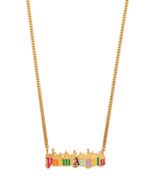 Palm Angels collar de cadena con placa del logo