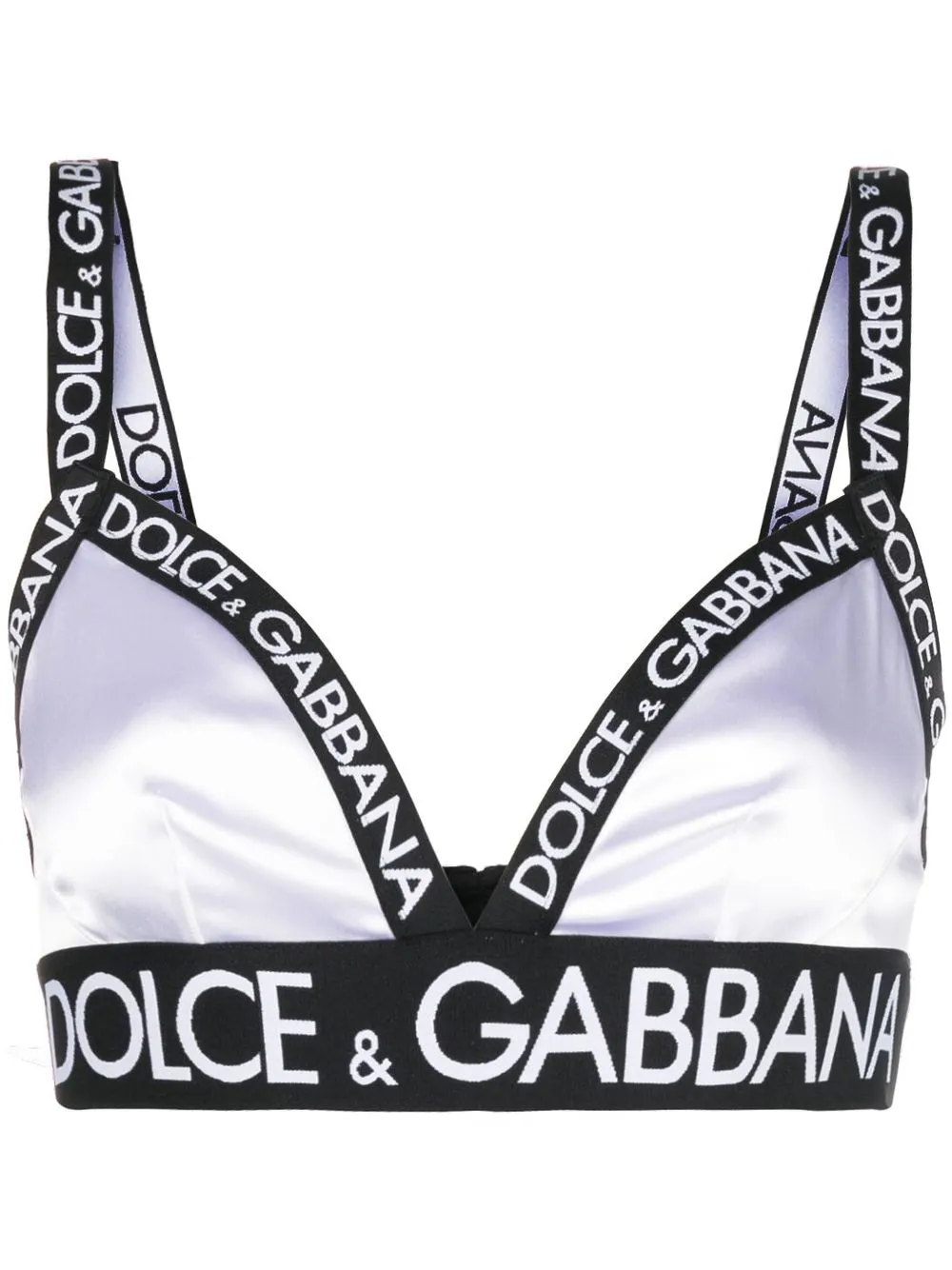 

Dolce & Gabbana logo-tape detail bra - White
