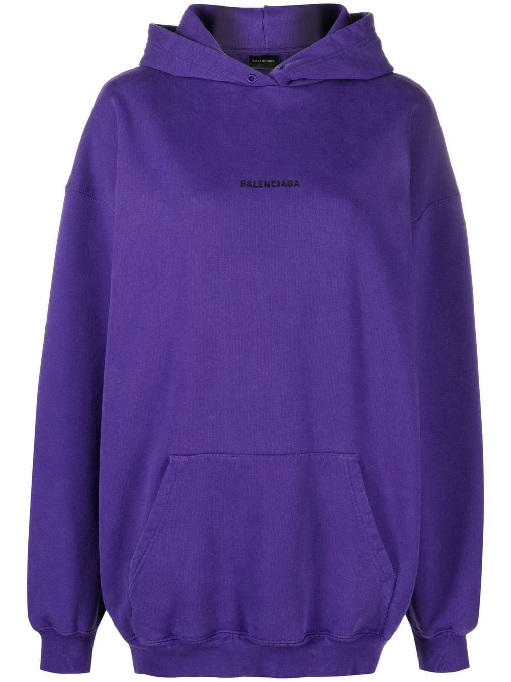 Shop Balenciaga Embroidered-logo Oversized Hoodie In Violett