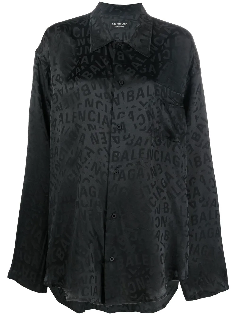 

Balenciaga logo-print silk shirt - Black