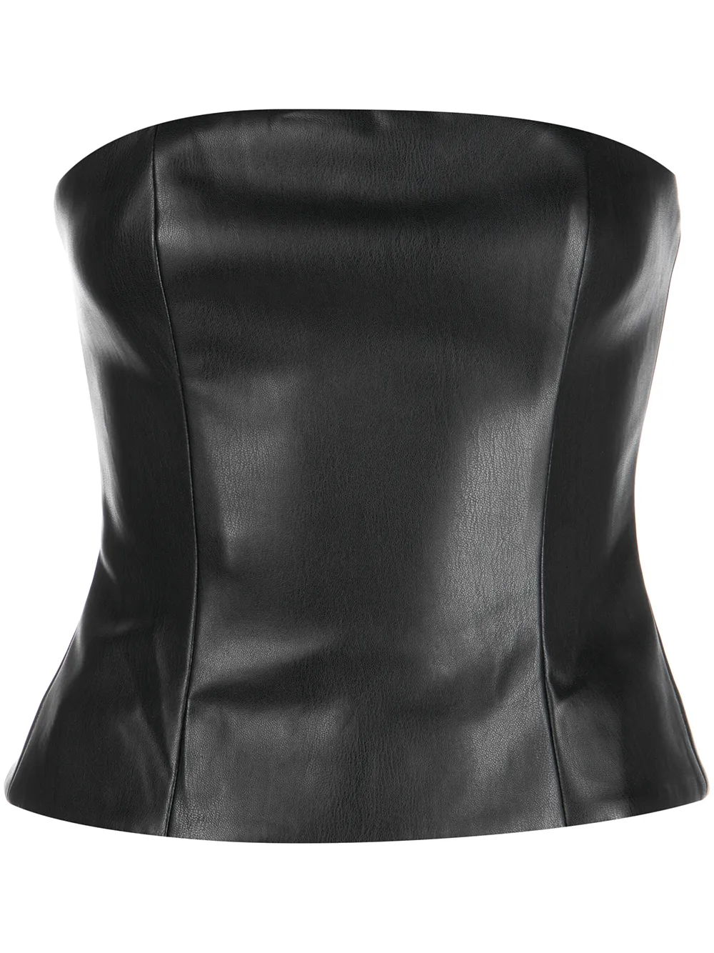 

STAUD strapless faux-leather top - Black