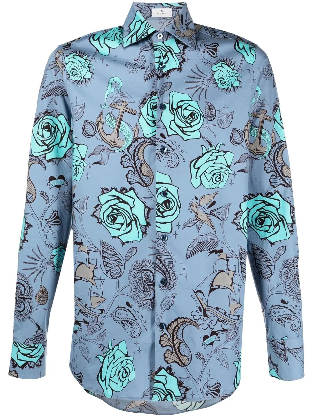 

ETRO camisa con estampado floral - Azul