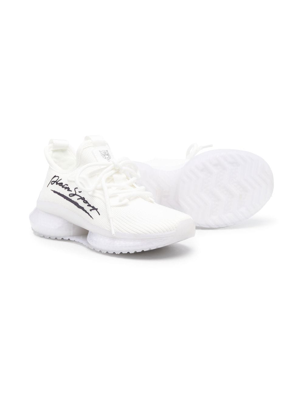 Shop Plein Sport Logo-print Lace-up Sneakers In White
