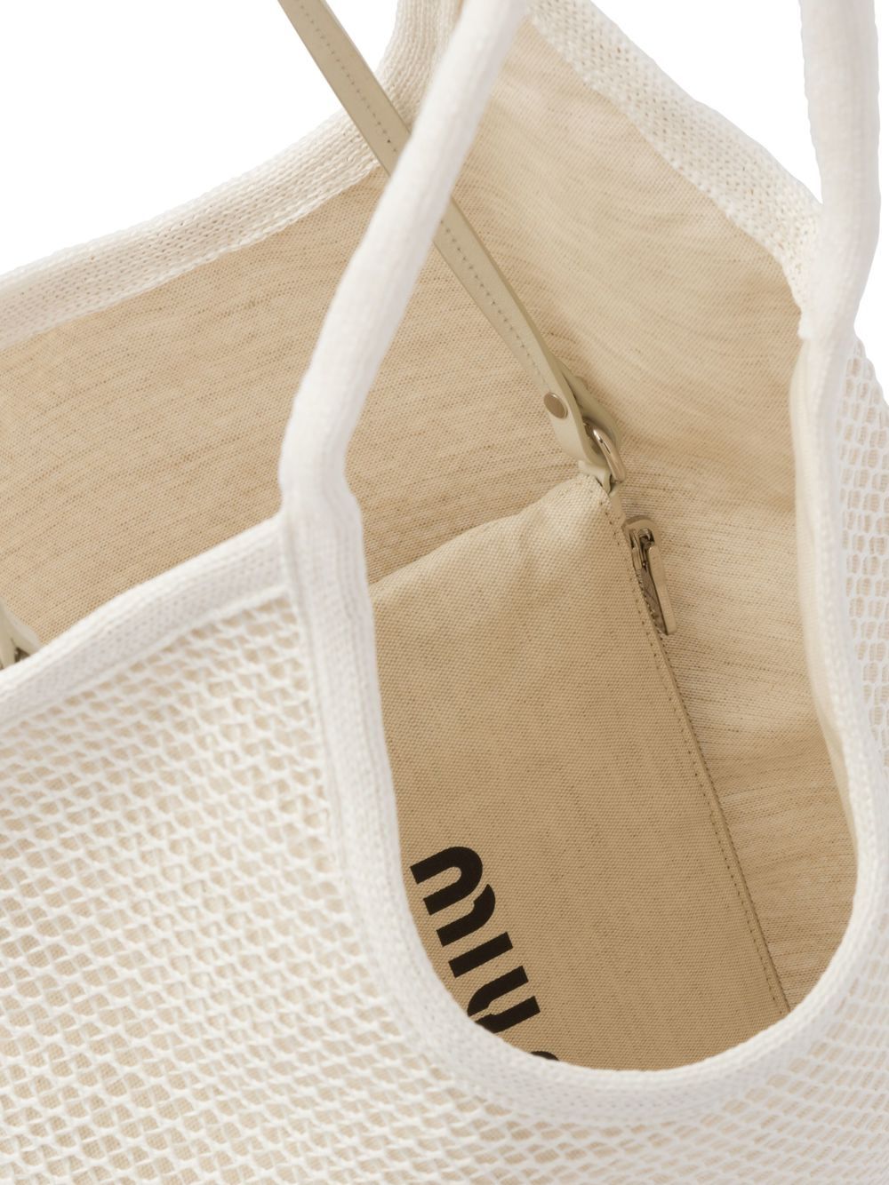 Miu Miu Layered Mesh Tote Bag In White | ModeSens