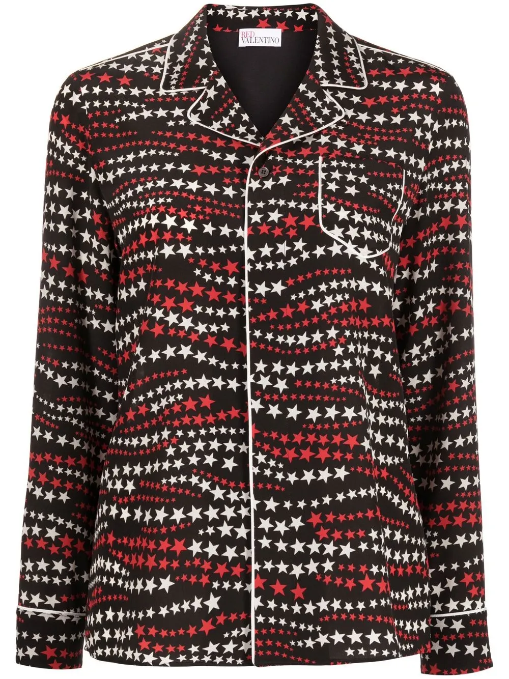 

RED Valentino camisa de pijama con estrellas estampadas - Negro