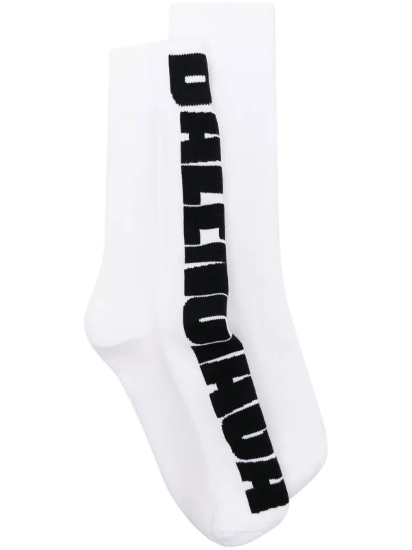 jacquard-logo motif socks