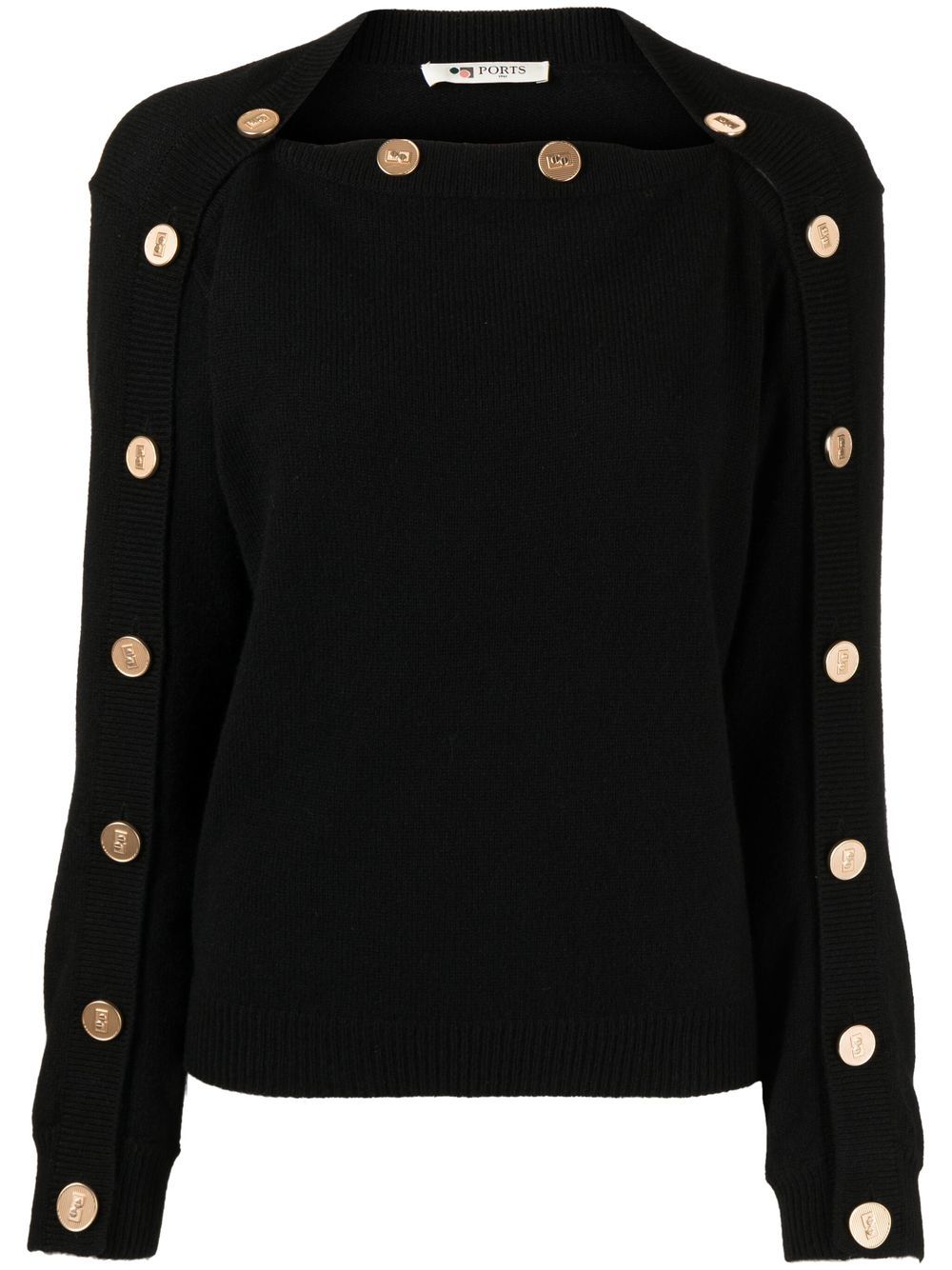 Image 1 of Ports 1961 decorative-button cashmere-blend jumper