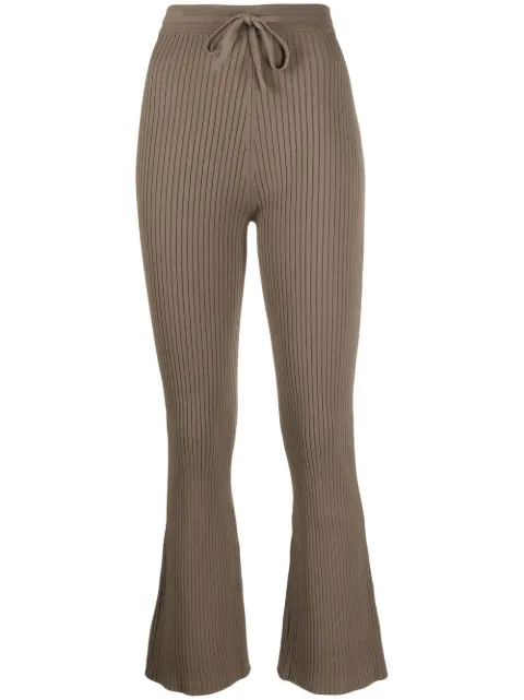 Nanushka ribbed knitted cropped trousers