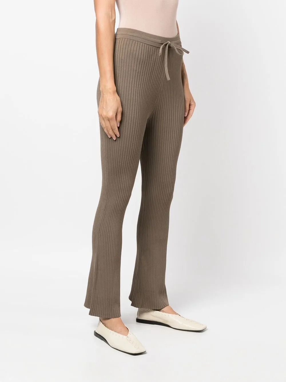 Ribbed cropped trousers top
