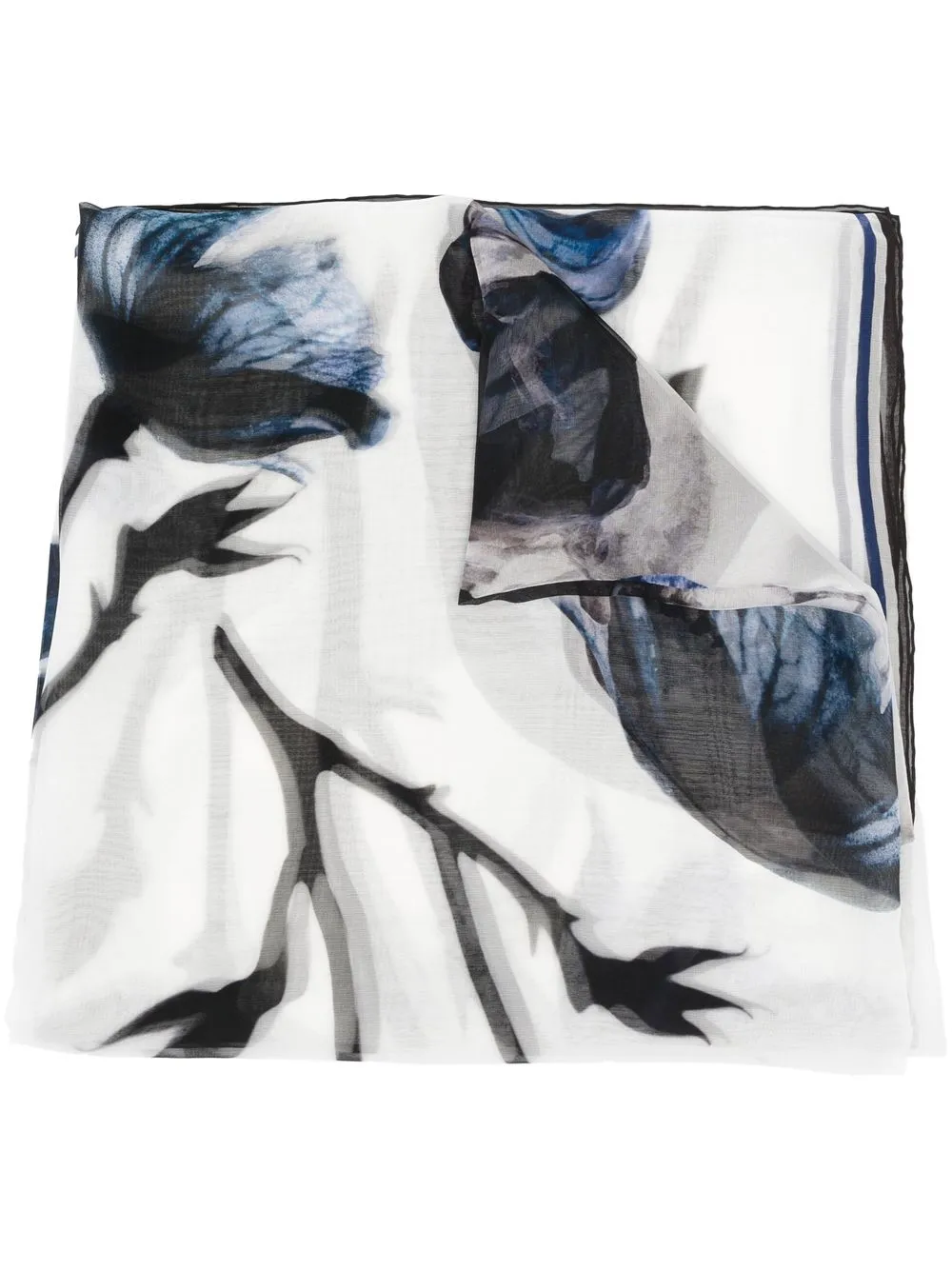 

Alexander McQueen printed silk scarf - White