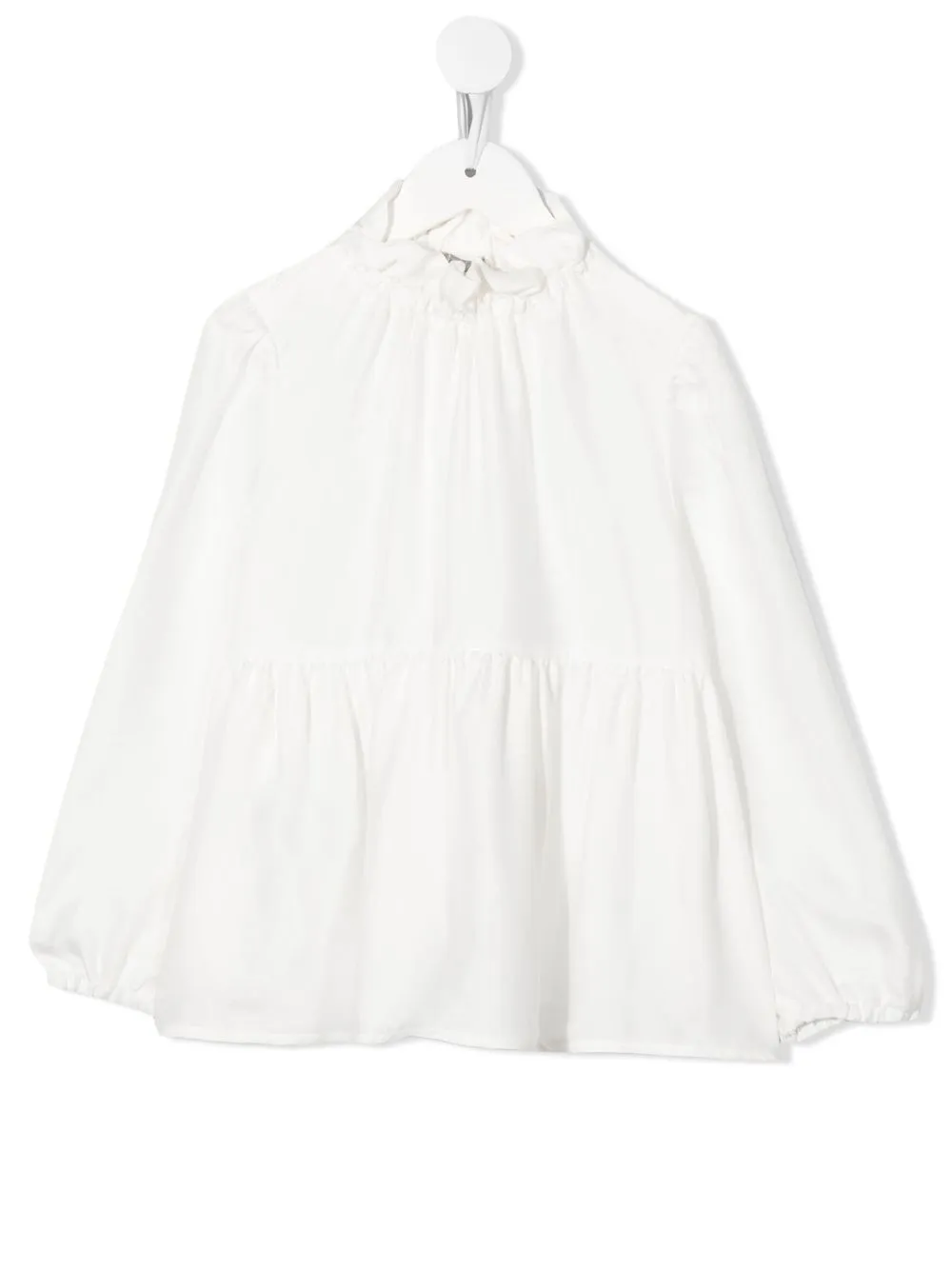 

Il Gufo frill-neck tiered blouse - White