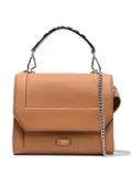 Lancel grained leather flap bag - Brown
