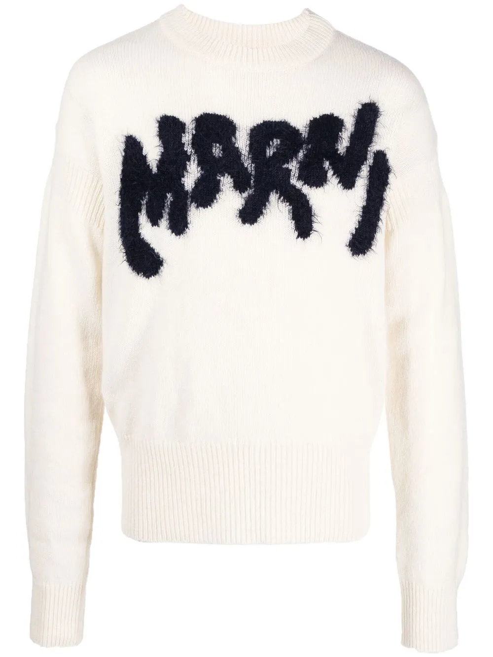 

Marni textured-logo jumper - Neutrals