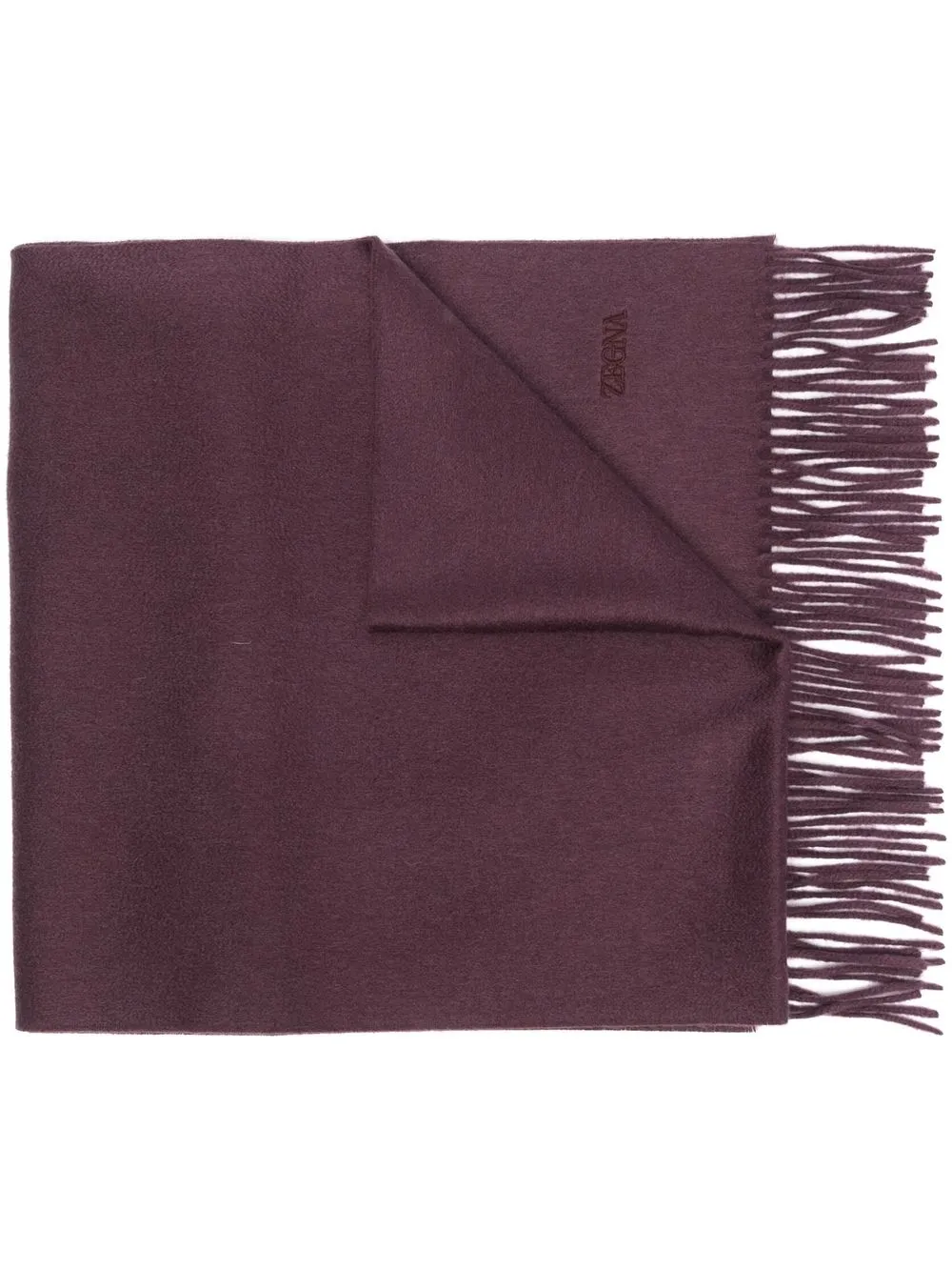 

Zegna mascada con borde con flecos - Morado