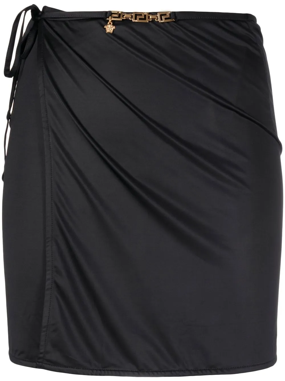 

Versace horsebit-detail wrap skirt - Black