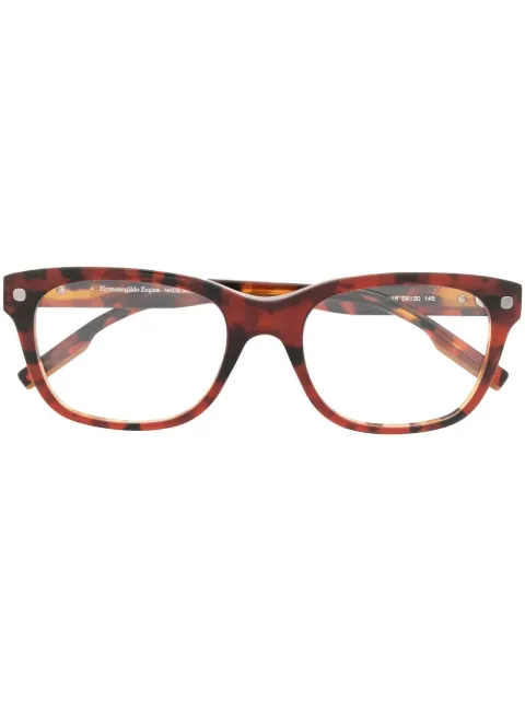 Zegna tortoiseshell square-frame glasses
